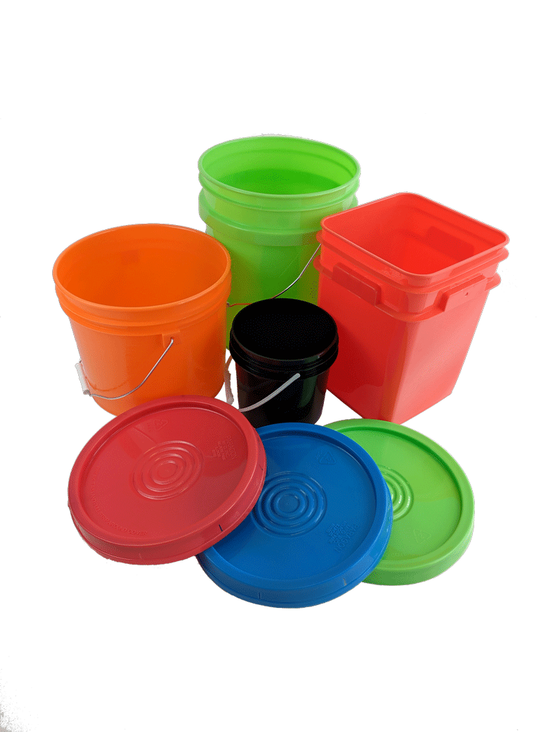 Multiple colored pails PARAGON Manufacturing Inc.